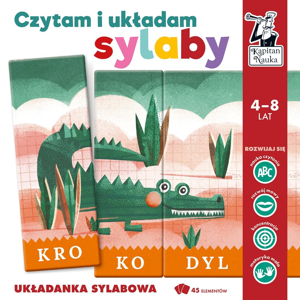 Kapitan Nauka. Czytam i ukadam sylaby. Ukadanka sylabowa