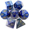 Haxtec Gemstone DND Dice Lapis Lazuli Dice Set with Dice Case Natural Gem Stone RPG Dice D&D Compatible with Dungeons and Dragons TTRPG Gift view 1