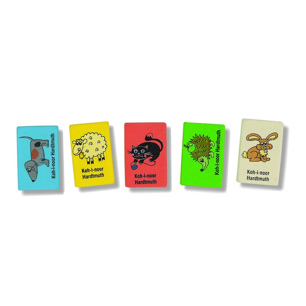 Kohinol 6875040001 6875 Animal Erasers, Soft, Set of 48