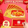 Extenuating Threads 48PCS 2024 Chinese New Year Scratch Off Fortune Cards, 2024 Year of The Dragon Party Fortune Games, Favors for Lunar Dragon New Year's Celebration Office Party Supplies view 2