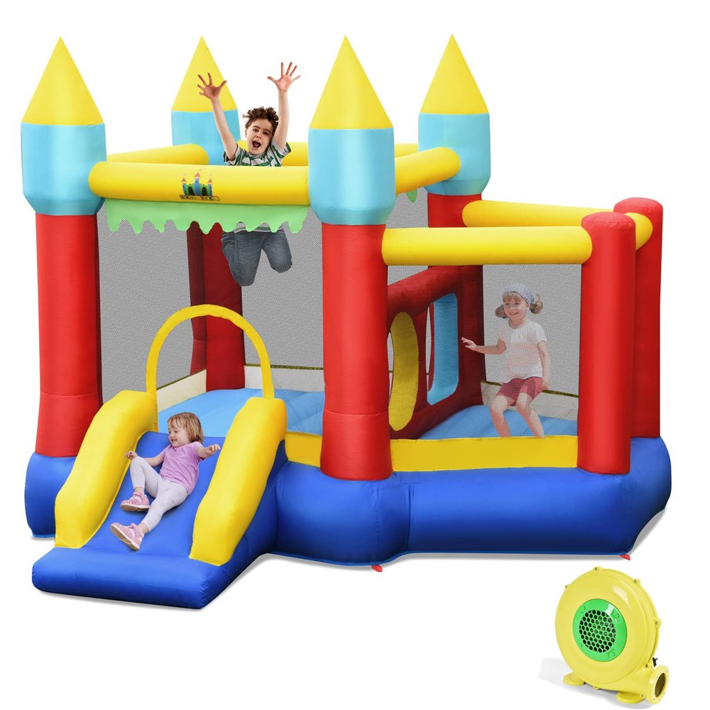 BOUNTECH Inflatable Bounce House, Bouncy House for Kids 5-12 Indoor Outdoor Party Family w/Jumping Area, Ball Pool, Toddler Jump Castle Bounce House with Blower Included for Christmas Birthday Gifts