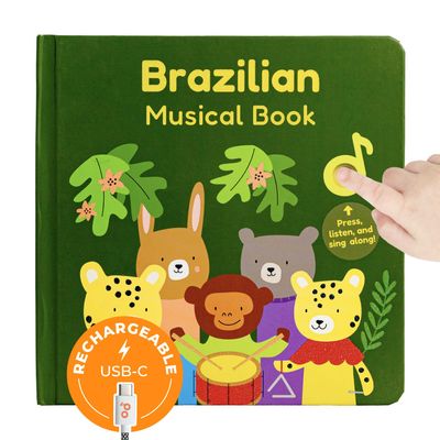 Cali's Books Brazilian Nursery Rhymes Book - Portuguese Sound Book for Toddlers 1-3 Years Old, Educational Music Toys for Bilingual Kids with Lyrics & Translations, Musical Baby Books for Children