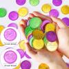 90 Pieces Mardi Gras Coins Set Good Luck Gold Green Purple Coins Party Favor Plastic Table Sprinkles for Mardi Gras Table Decorations Party Accessory Supplies view 2