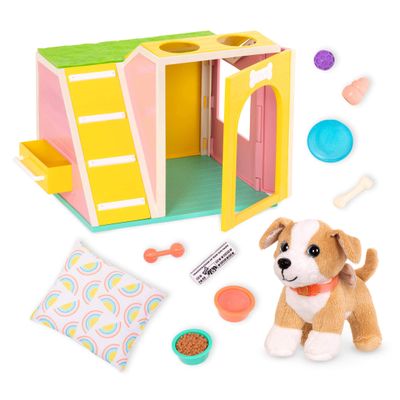 Glitter Girls  Dog House Playset-Plush Puppy Chihuahua  14-inch Doll Accessories for Kids Ages 3 and Up  Childrens Toys