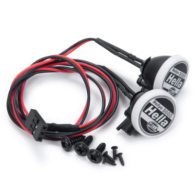 Que-T Metal RC Round LED Light with Cover for TRX-4 Axial SCX10 Tamiya CC01 D90 TF2 1: 10 Crawer Car (2pcs)