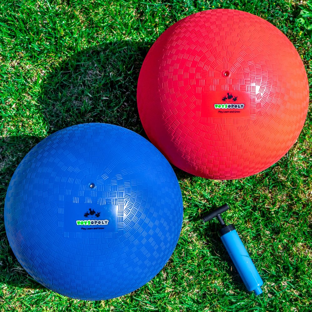 ToysOpoly Playground Balls 13 Inch, 2 Variet Kickball for Kids and Adults - Bouncing Dodge Ball, Handball, Square Game for Outdoor & Indoor + Free Pump