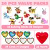JOYIN 26 Packs Valentines Day Cards with Building Blocks, Prefilled Hearts with Cards Filled with Animal Building Blocks for Valentine Party Favor, Classroom Prize Supply view 3