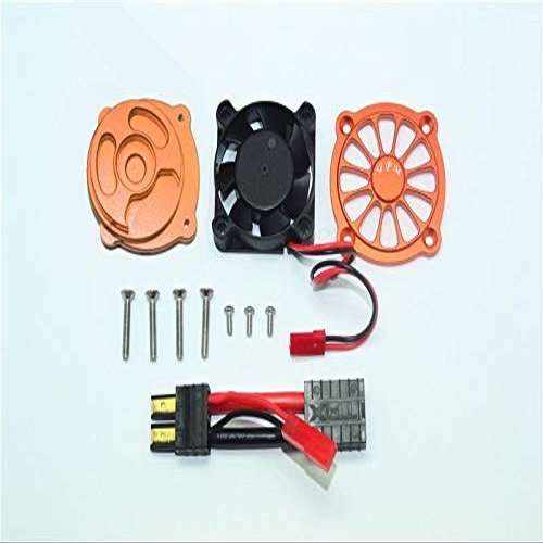 GPM For Traxxas Unlimited Desert Racer 4X4 (#85076-4) Upgrade Parts Aluminum Motor Heatsink With Cooling Fan - 1 Set Orange