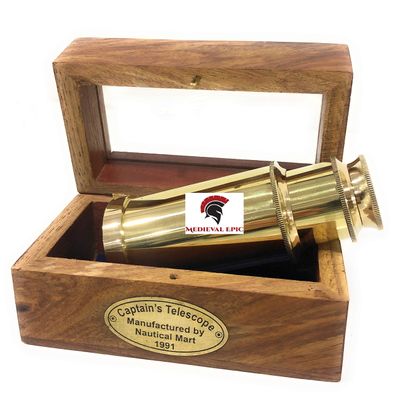Medieval Epic Brass Telescope 6" PullOut Telescope