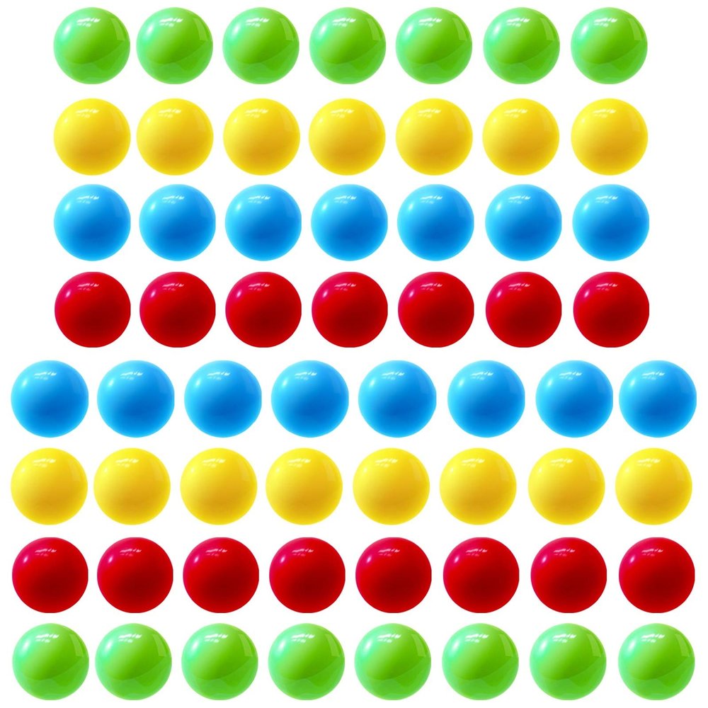 Yoeevi 60Pcs Game Replacement Marbles Balls Compatible with Hungry Hungry Hippos(4 Colors)