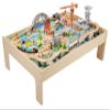 Amazon Basics 120 Piece Wooden Train Set with Table, Sturdy Tracks and Storage Bin, Multi-Activity, Kids Gift for Age 3Y+, 47.44 x 33.46 x 16.14 inches view 2
