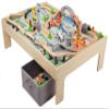 Amazon Basics 120 Piece Wooden Train Set with Table, Sturdy Tracks and Storage Bin, Multi-Activity, Kids Gift for Age 3Y+, 47.44 x 33.46 x 16.14 inches view 3