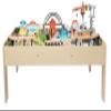 Amazon Basics 120 Piece Wooden Train Set with Table, Sturdy Tracks and Storage Bin, Multi-Activity, Kids Gift for Age 3Y+, 47.44 x 33.46 x 16.14 inches view 4