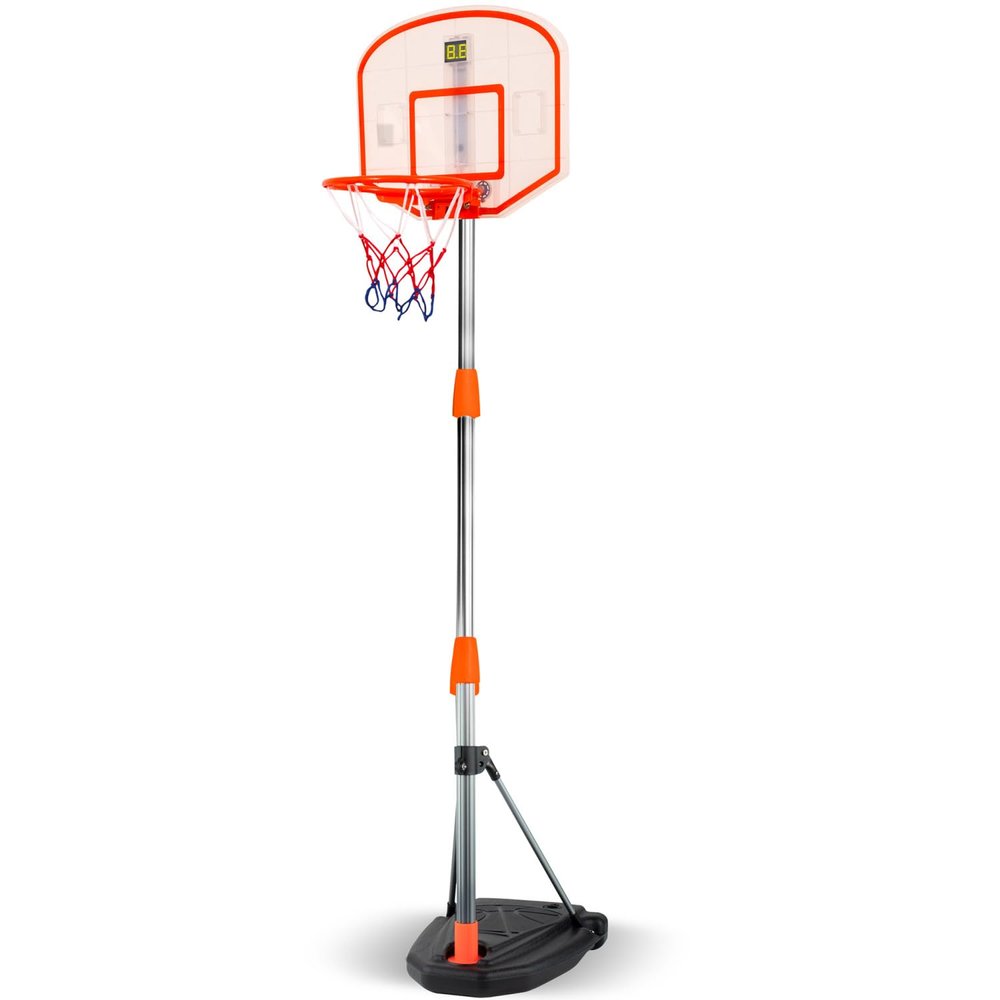 Pro Ball Portable Electronic Scoreboard Basketball Hoop for Kids, Adjustable Height Design up to 65