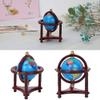 Dollhouse Decoration Globe, Dollhouse Mini Globe Exquisite Appearance Dollhouse Globe, Safe Rotatable for 1/12 Scale Doll(Mahogany) view 4