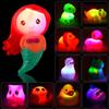 12 PCS Light Up Bath Toys with Duck Mesh Tub Storage Organizer, Toddler Flashing Color Changing LED Bathtub Mermaid Toy in Water for Kids view 1