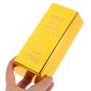 Kisangel Hollow Plastic Golden Brick 6.5X3X1.9 Inches Simulation Fake Golden Bar Decorative Prop Paperweight Office Desk Accessory Party Decoration view 1