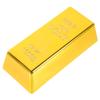 Kisangel Hollow Plastic Golden Brick 6.5X3X1.9 Inches Simulation Fake Golden Bar Decorative Prop Paperweight Office Desk Accessory Party Decoration view 2