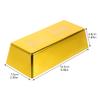 Kisangel Hollow Plastic Golden Brick 6.5X3X1.9 Inches Simulation Fake Golden Bar Decorative Prop Paperweight Office Desk Accessory Party Decoration view 3