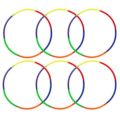 Collapsible Exercise Hoop - 6-Pack Colorful 29" Indoor/Outdoor Fitness Sports and Fitness Training Activity Accessories for Gym Class Field Day, Recess Games, Adults