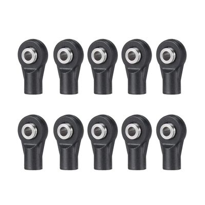 10Pcs M3 Plastic Bent Rod Ends,Black M3 Crawler Width Balls Ends for Axial D90 SCX10 RC Car (Black C)