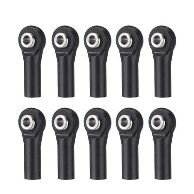 10Pcs M3 Plastic Bent Rod Ends,Black M3 Crawler Width Balls Ends for Axial D90 SCX10 RC Car (Black B)