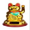 Puckator CAT196 Maneki Neko Golden Lucky Waving Cat Solar Pal view 1