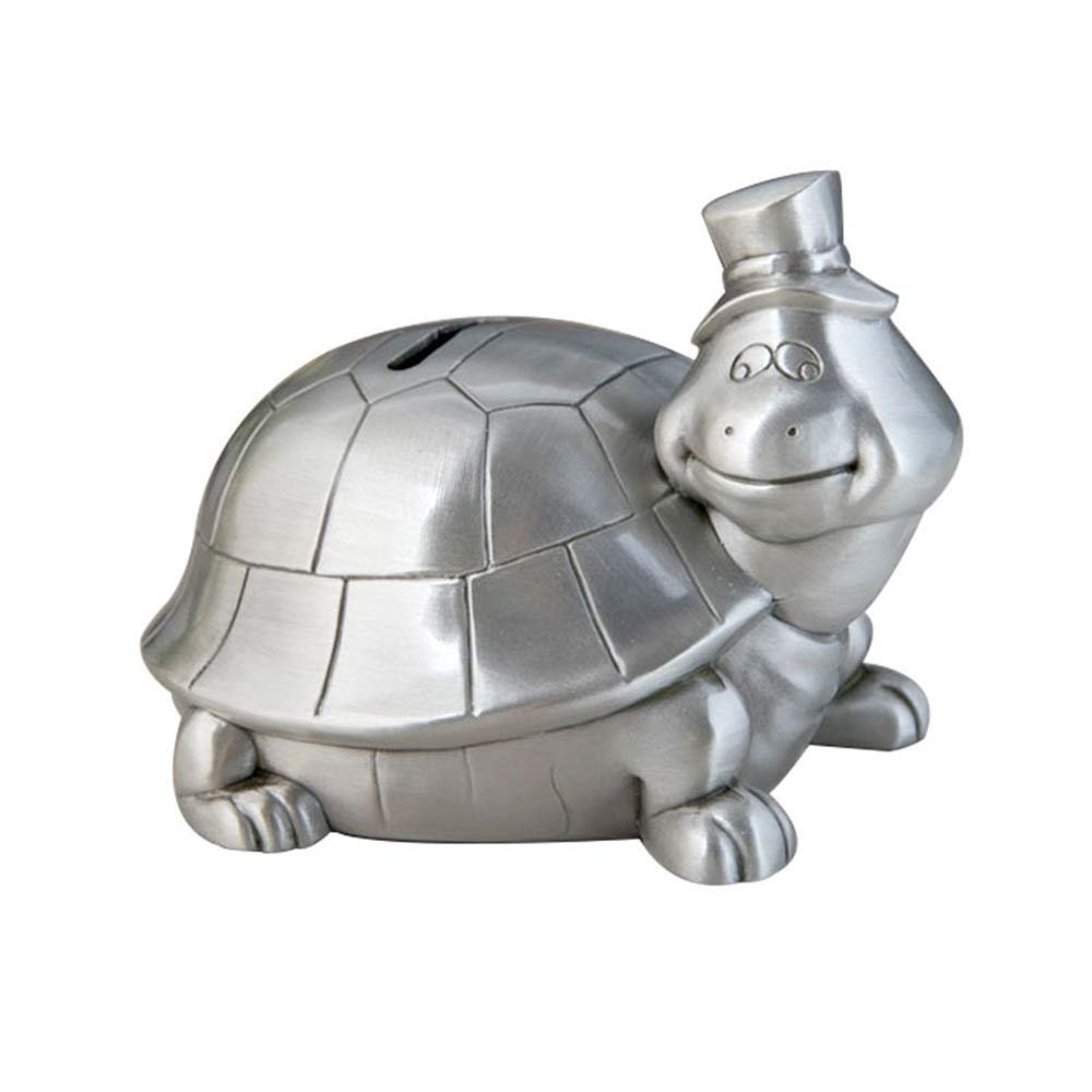 EUYIMOMO Piggy Bank,Ancient tin Metal Crafts Cartoon Longevity Turtle Storage Money Box, European Creative Turtle Money Box-Small