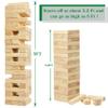 Olsa Giant Tumble Tower 60 PCS Wooden Block Stacking Games with Carrying Bag Classic Indoor & Outdoor Games for Kids Adults Family Backyard Lawn Beach Camping (Stack from 2.2 Ft to 5Ft) view 2