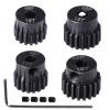 48P Hardened Steel Upgrade Pinion Gear Set: 16T 17T 18T 19T fit 3.175mm (1/8-Inch) RC Motor Shaft (Work with Steel Spur Gear) for RC Cars, Set of 4 view 4