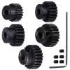 48P Hardened Steel Upgrade Pinion Gear Set: 19T 20T 21T 22T 23T fit 3.175mm (1/8-Inch) RC Motor Shaft (Work with Steel Spur Gear) for RC Cars, Set of 5 view 1