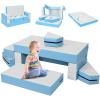 Costzon Climb and Crawl Foam Playset, 4-in-1 Convertible Furniture Into Toddler Bed, Sofa, Table, Activity Play Blocks, 8-Piece Lightweight Couch for Kids, Baby, Preschooler (Contemporary) view 1