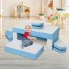 Costzon Climb and Crawl Foam Playset, 4-in-1 Convertible Furniture Into Toddler Bed, Sofa, Table, Activity Play Blocks, 8-Piece Lightweight Couch for Kids, Baby, Preschooler (Contemporary) view 2