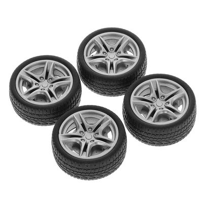 angwang Tires,4pcs 48mm Simulation Rubber Wheel Tire Wheel Toy Model DIY RC Spare Parts Black