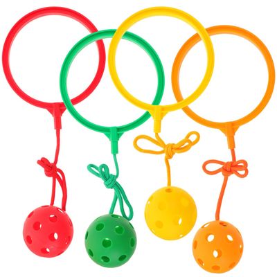 Kisangel Skip Ball Ankle Toy for Kids Ages 4-8 Lightweight Jumping Ring Ball for Outdoor Fitness and Coordination Exercise 4 Pcs Set