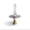 Large Spinning Top with stand made of 925 Sterling Silver Hanukkah Dreidel Hallow design Canukkah Judaica gift view 1