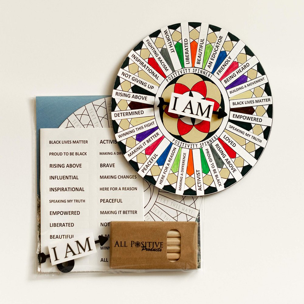 Black Lives Matter Art Kit for Adults and Children - I AM Positivity Spinner - Start your day in an Empowered way!