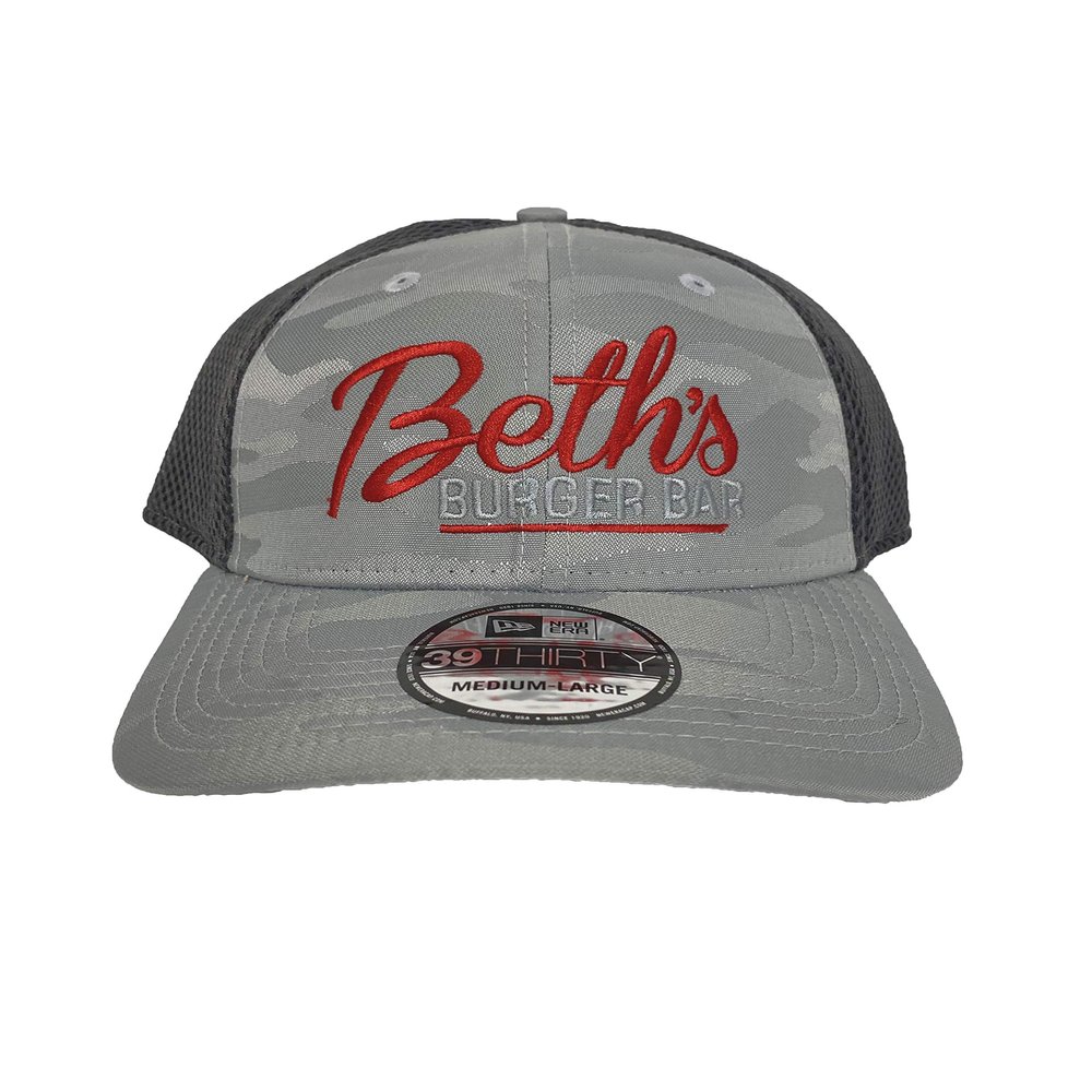 Beth's Burger Bar Grey Camo Hat