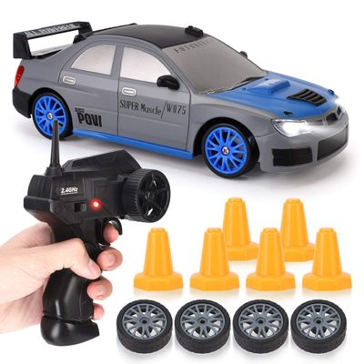 Liberty Imports RC Drift Car 1/24 2.4GHz 4WD Remote Control Sport Racing On-Road Vehicle with LED Light, Batteries and Drift Tires (Style 1)