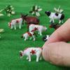Hiawbon Mini Colorful Cattle Model 20 Pcs Cattle HO Scale 1:87 Plastic Cow Model view 1