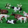 Hiawbon Mini Colorful Cattle Model 20 Pcs Cattle HO Scale 1:87 Plastic Cow Model view 4