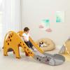 3 in 1 Kids Climber Slide Play Set w/Basketball Hoop Indoor & Outdoor Yellow view 3