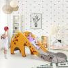 3 in 1 Kids Climber Slide Play Set w/Basketball Hoop Indoor & Outdoor Yellow view 4