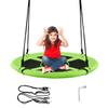 40 Flying Saucer Tree Swing Children Play Set Adjustable Ropes Playroom Green view 1