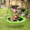 40 Flying Saucer Tree Swing Children Play Set Adjustable Ropes Playroom Green view 2