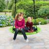 40 Flying Saucer Tree Swing Children Play Set Adjustable Ropes Playroom Green view 3