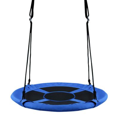 40 Flying Saucer Tree Swing Children Play Set Adjustable Ropes Playroom Blue