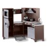 Amazon Basics Kids Corner Wooden Kitchen Toy Playset with Stove, Oven, Sink, Fridge and Accessories, for Toddlers, Preschoolers, Children Age 3+ Years, Espresso/Gray, 39.37"L x 28.35"W x 35.04"H view 2