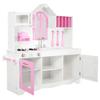 HOMGX Kids Wooden Play Kitchen Set, Classic Toddler Pretend Kitchen Play Toy Set w/Accessories, Large Storage w/ 2 Cabinets, Cooking Food Toy Set for Toddler view 1