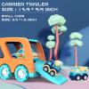 9 Pack Cars Toys for 2 3 4 5 Years Old Toddlers Boys and Girls Gift, Big Transport Truck with 8 Small Cute Pull Back Trucks, Colorful Assorted Vehicles Playset, Carrier Truck with Sound and Light view 3